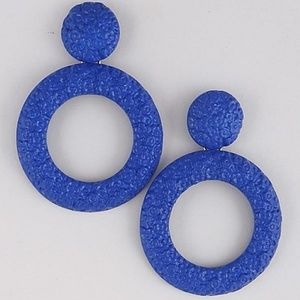 Blue Circle Earrings